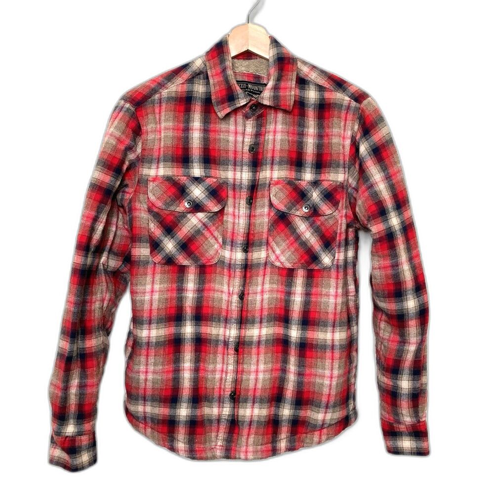 Grizzly Mountain Mens Size S/P Flannel Shirt Jacket Plaid Shacket Sherpa Quilted